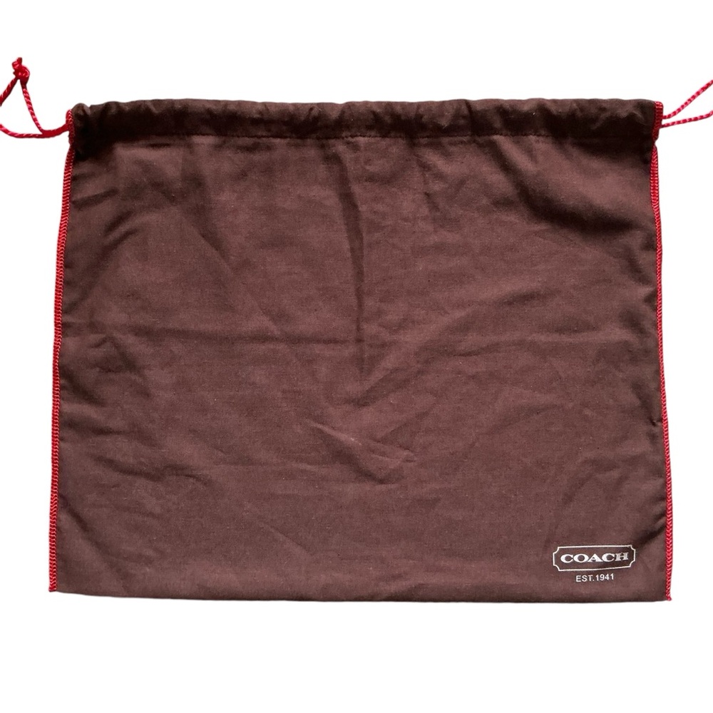 Coach vintage drawstring dust bag brown and red cotton